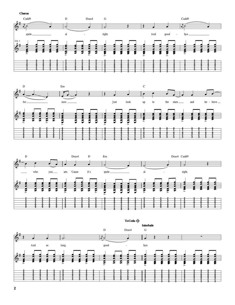 So Long Goodbye So Long Goodbye Acoustic Guitar scores gallery preview page 2