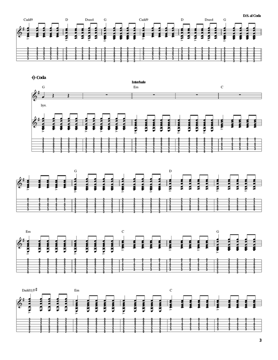 So Long Goodbye So Long Goodbye Acoustic Guitar scores gallery preview page 3