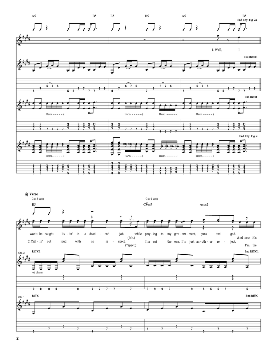 Underclass Hero Underclass Hero Acoustic Guitar scores gallery preview page 2