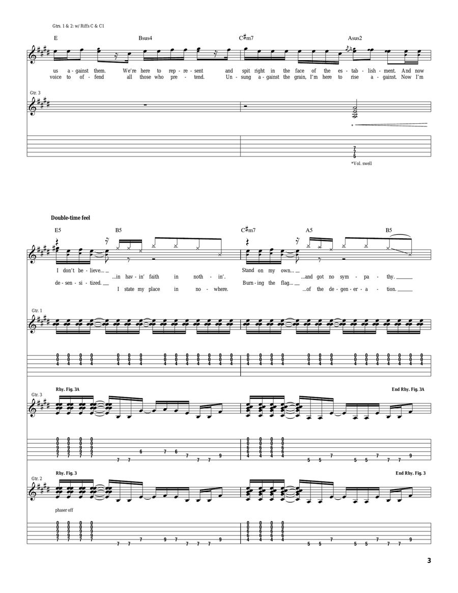 Underclass Hero Underclass Hero Acoustic Guitar scores gallery preview page 3