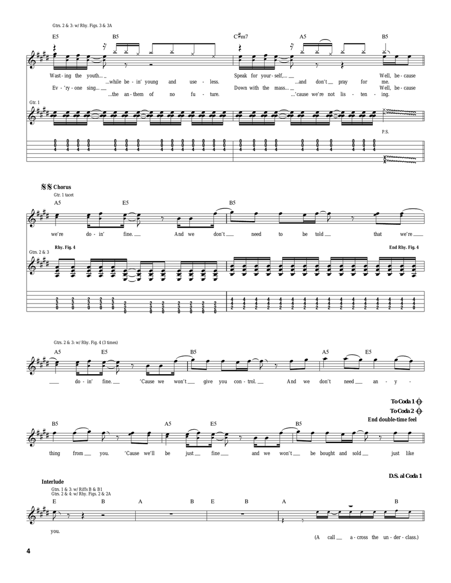 Underclass Hero Underclass Hero Acoustic Guitar scores gallery preview page 4
