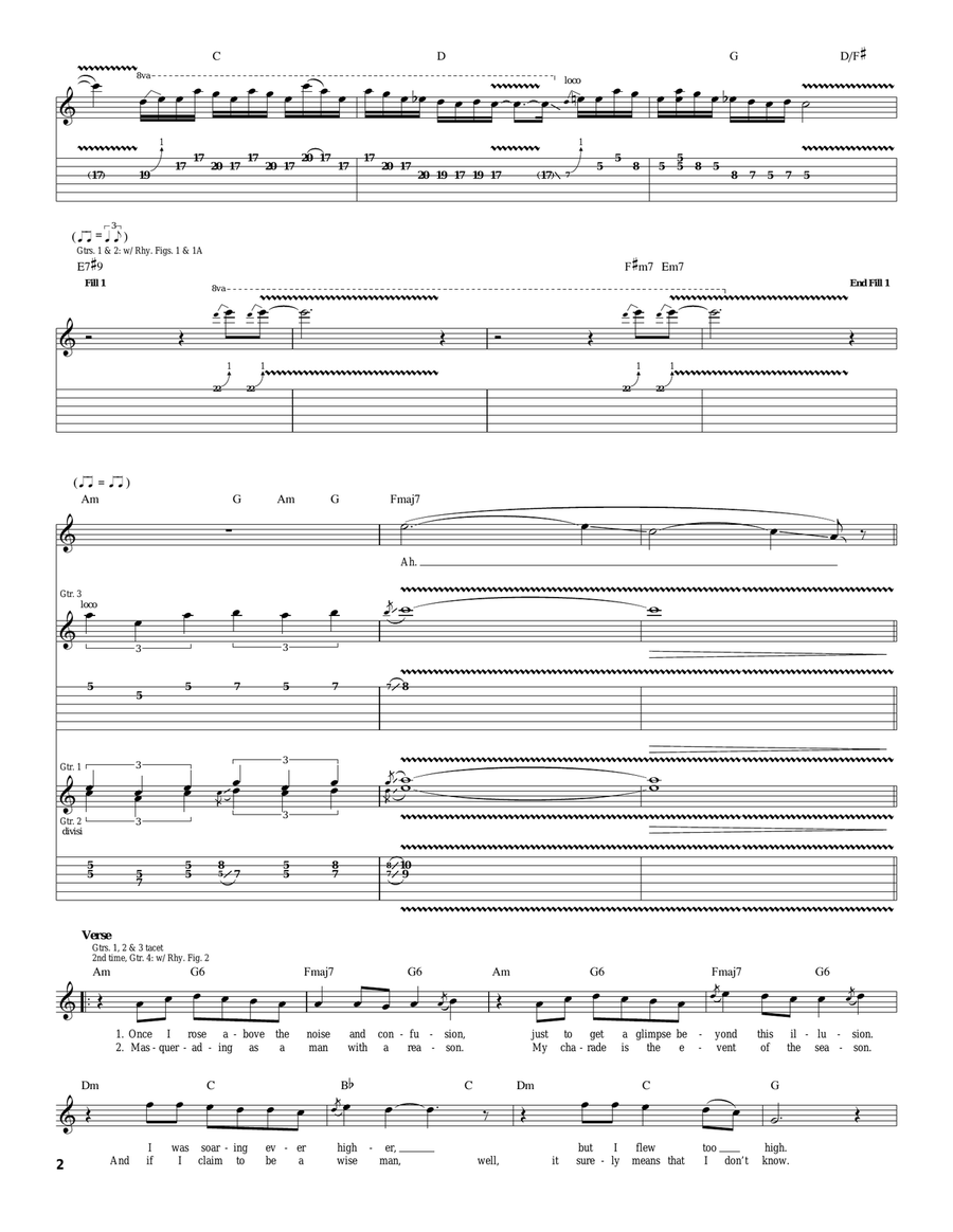 Carry On Wayward Son Carry On Wayward Son Acoustic Guitar scores gallery preview page 2