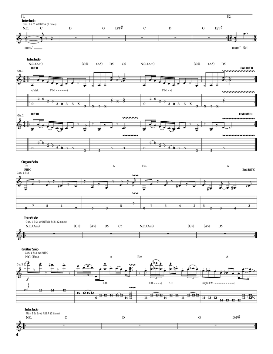 Carry On Wayward Son Carry On Wayward Son Acoustic Guitar scores gallery preview page 4