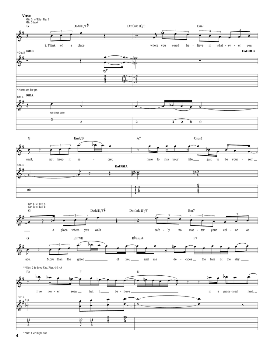 Safe And Sound Acoustic Guitar scores gallery preview page 4