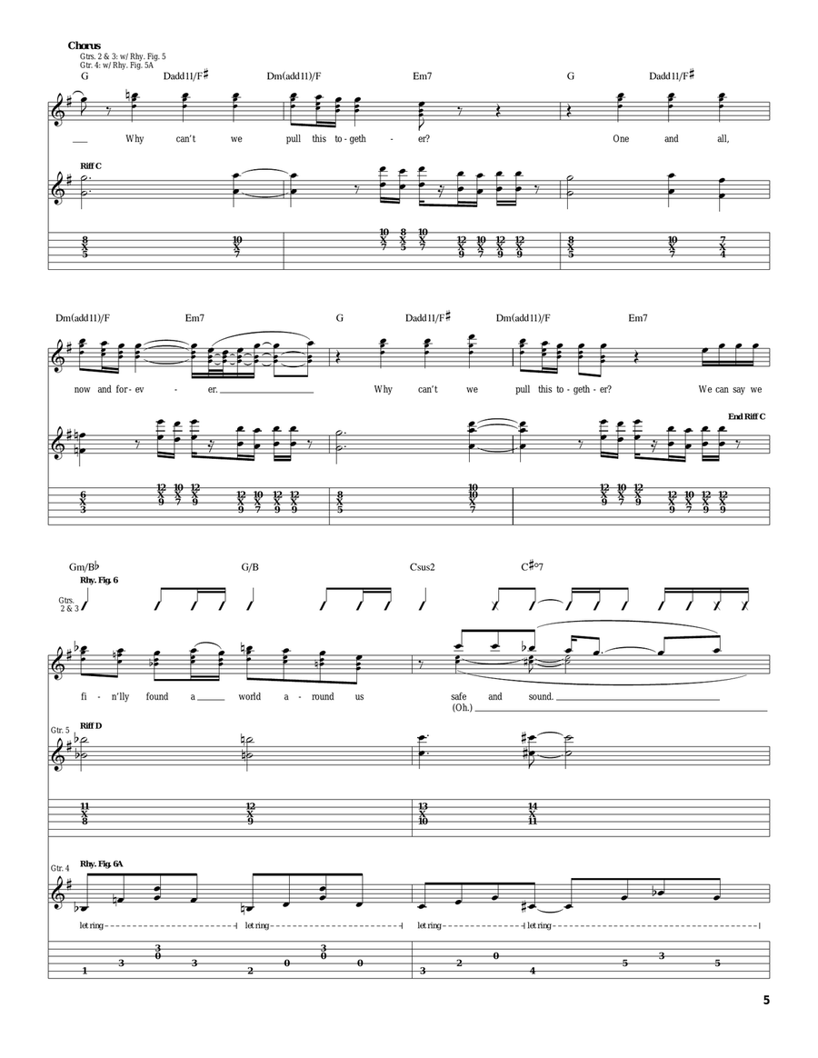 Safe And Sound Acoustic Guitar scores gallery preview page 5