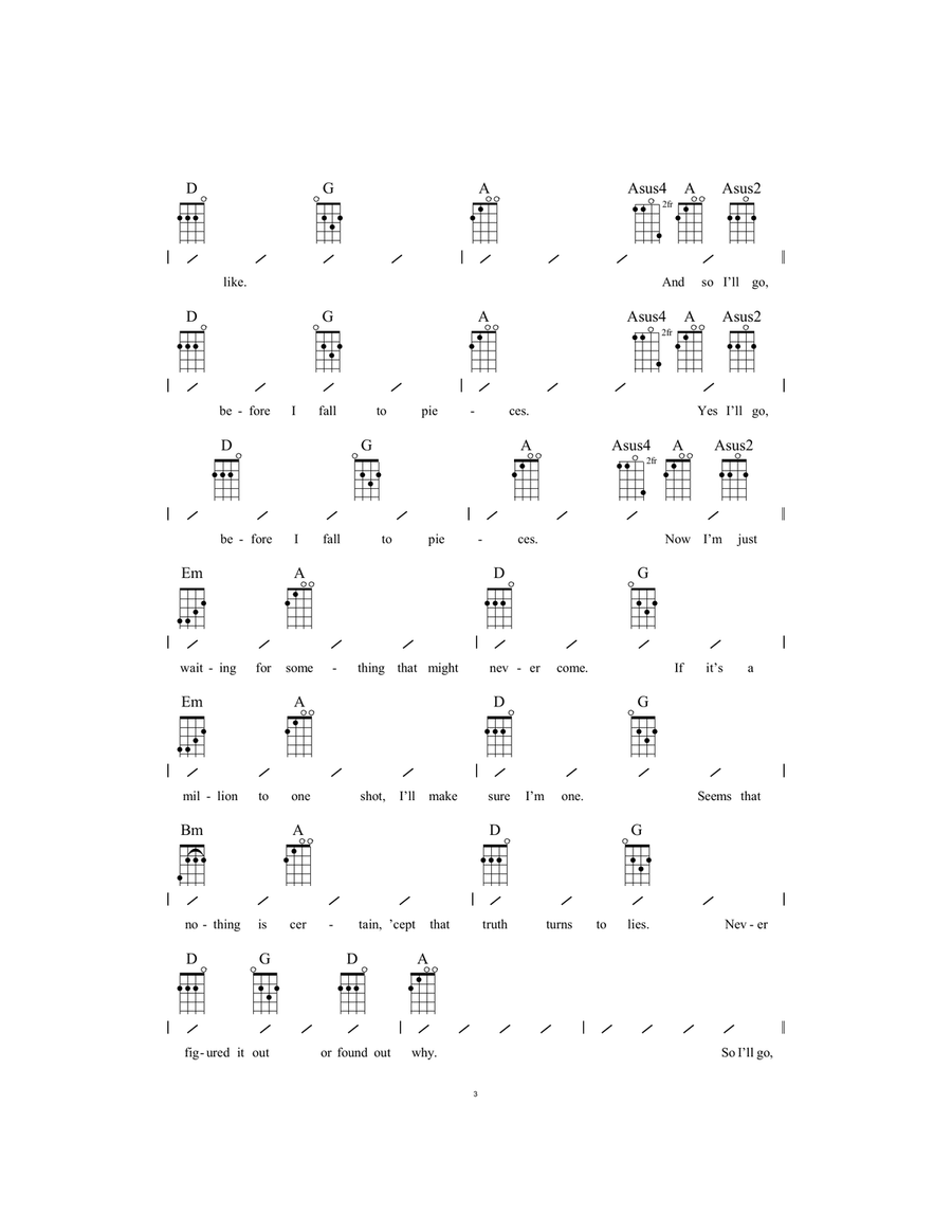 Before I Fall To Pieces Before I Fall To Pieces Ukulele scores gallery preview page 3