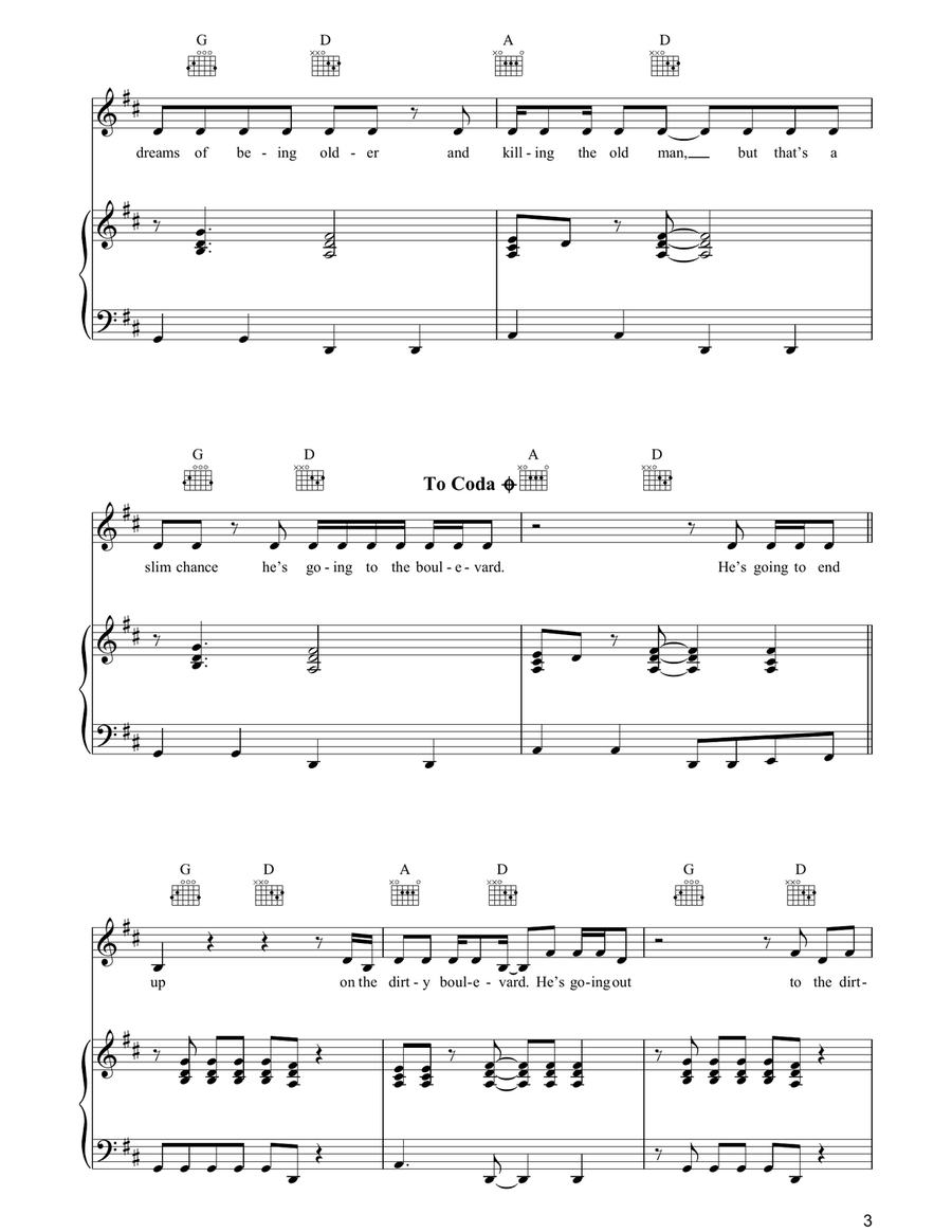 Dirty Blvd. Dirty Blvd. Guitar scores gallery preview page 3
