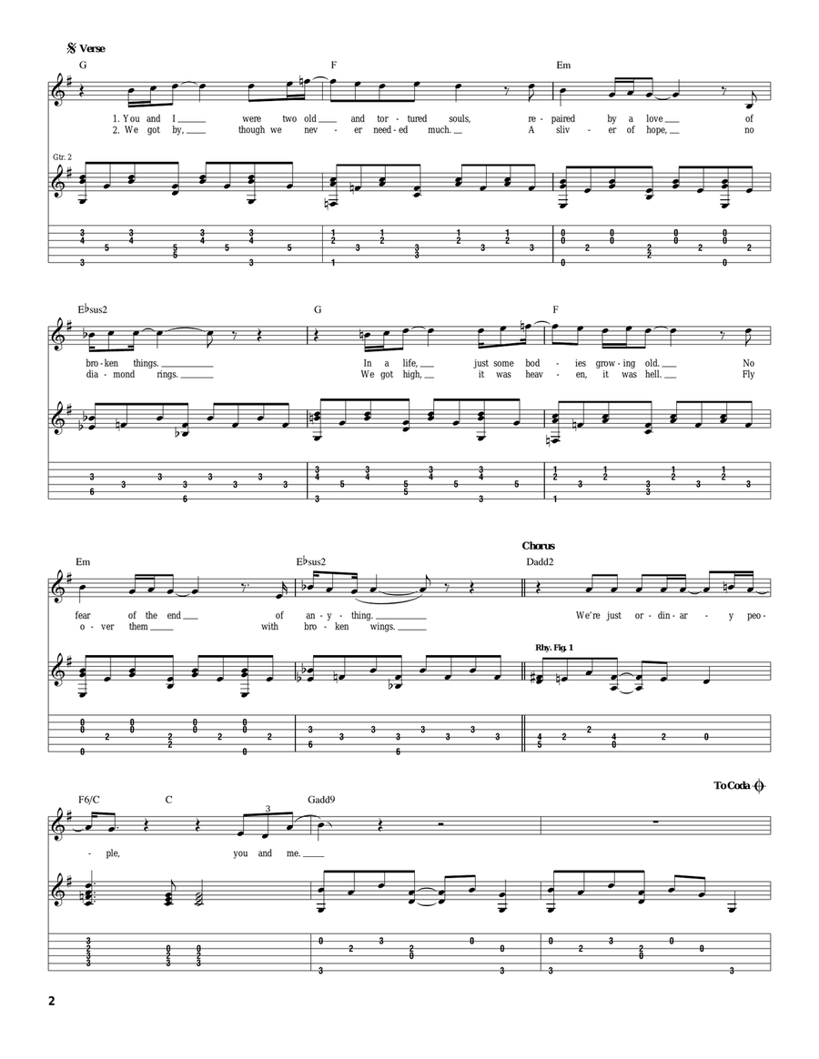 Statues Statues Acoustic Guitar scores gallery preview page 2