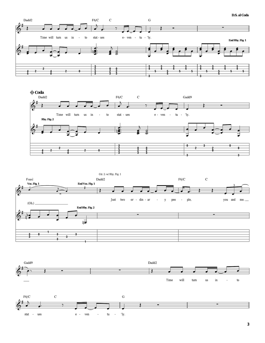 Statues Statues Acoustic Guitar scores gallery preview page 3