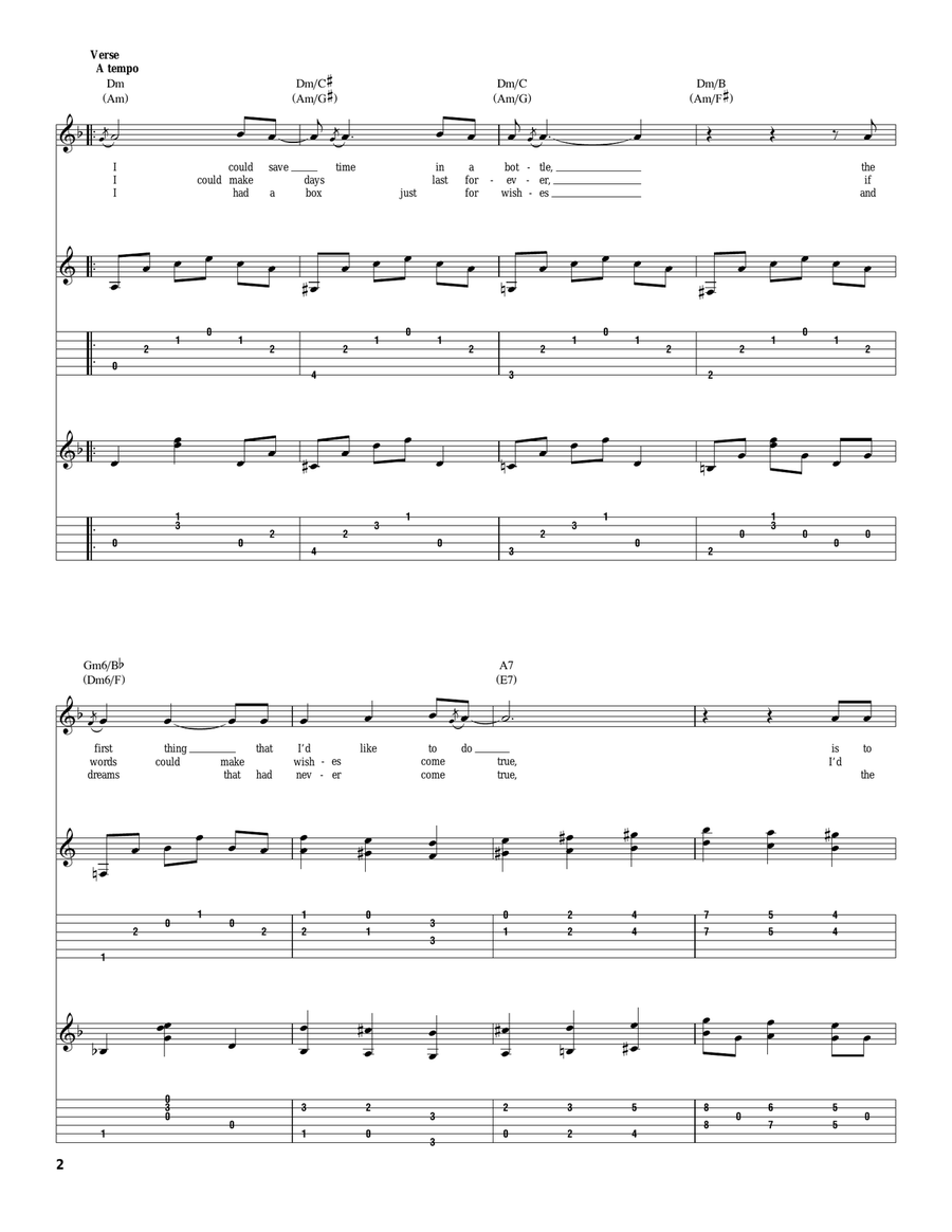 Time In A Bottle Acoustic Guitar scores gallery preview page 2