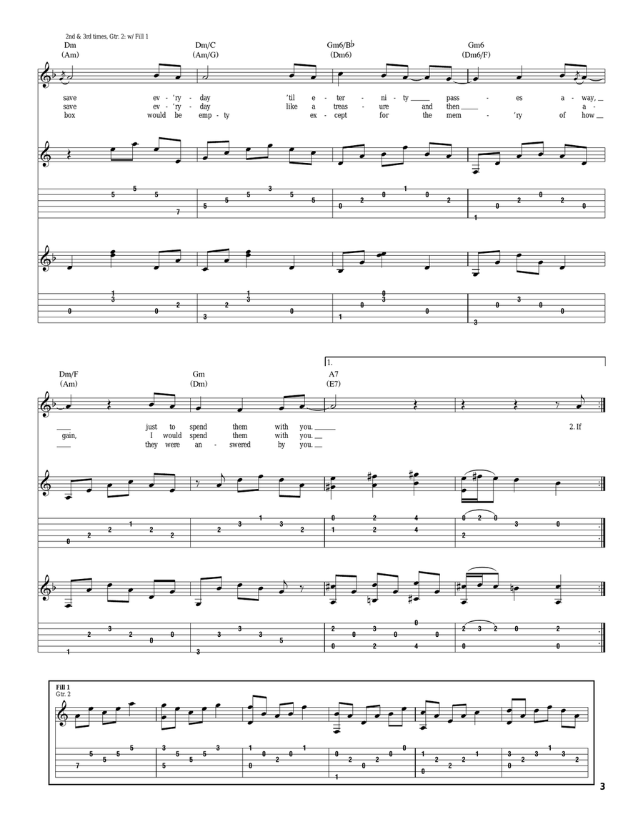 Time In A Bottle Acoustic Guitar scores gallery preview page 3