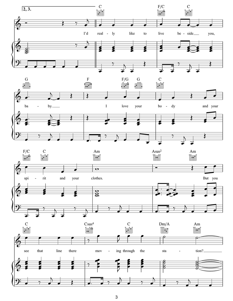 First We Take Manhattan First We Take Manhattan Piano, Vocal, Guitar scores gallery preview page 3