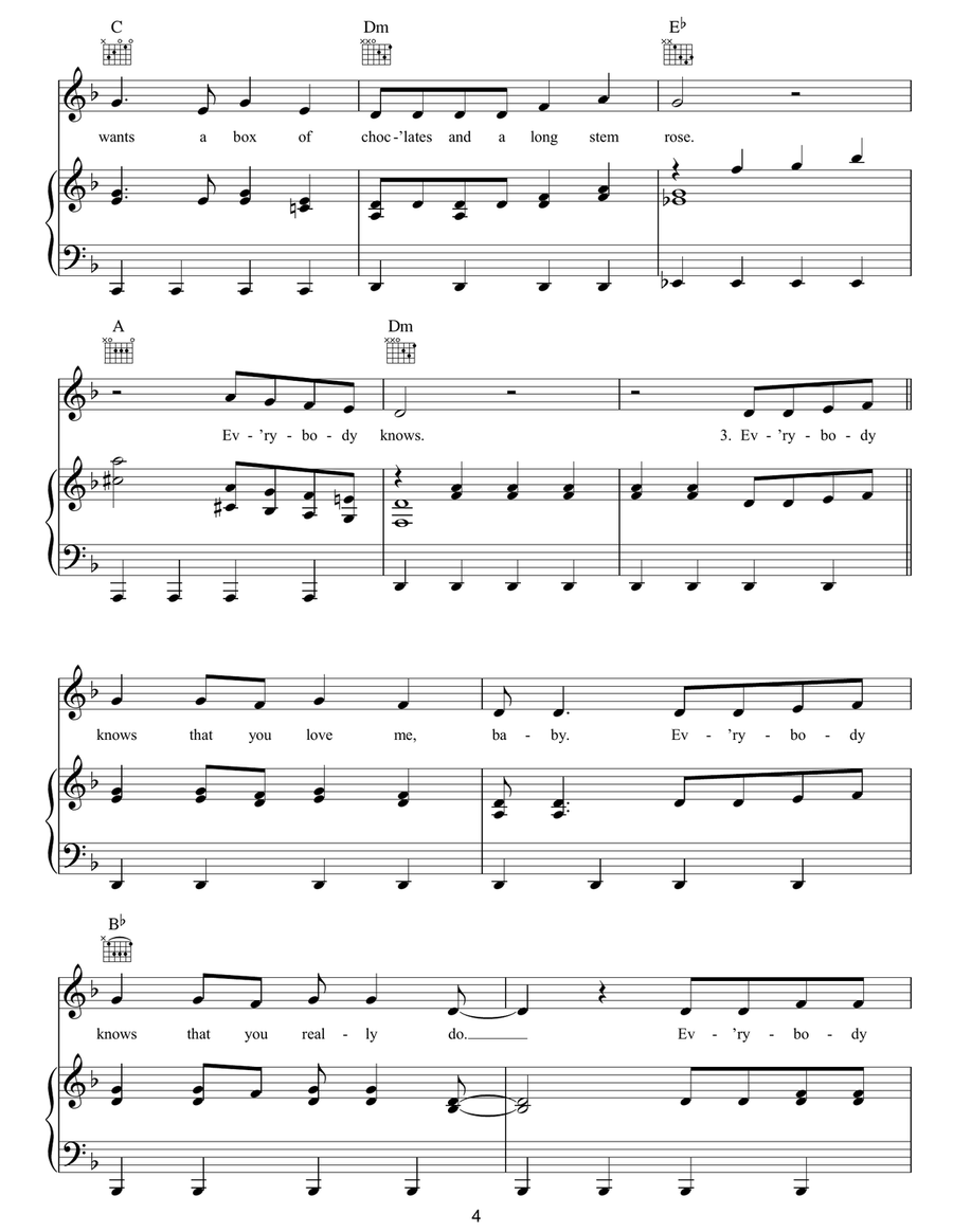 Everybody Knows Everybody Knows Piano, Vocal, Guitar scores gallery preview page 4