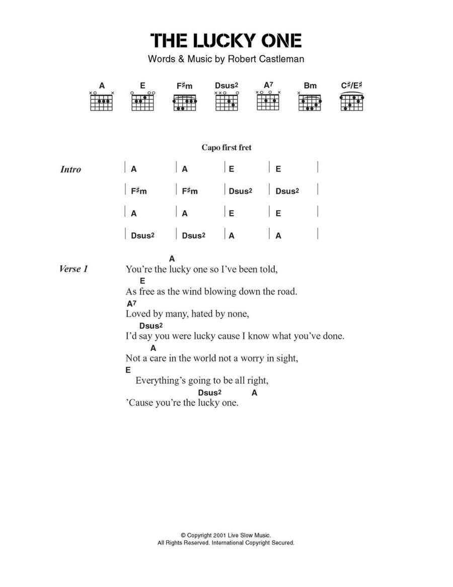 The Lucky One Acoustic Guitar scores gallery preview page 1