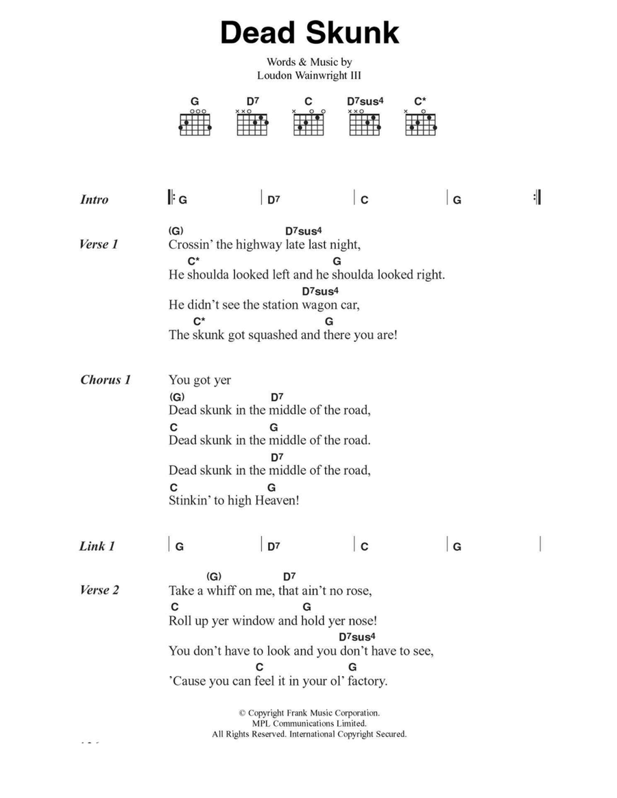 Dead Skunk Acoustic Guitar scores gallery preview page 1
