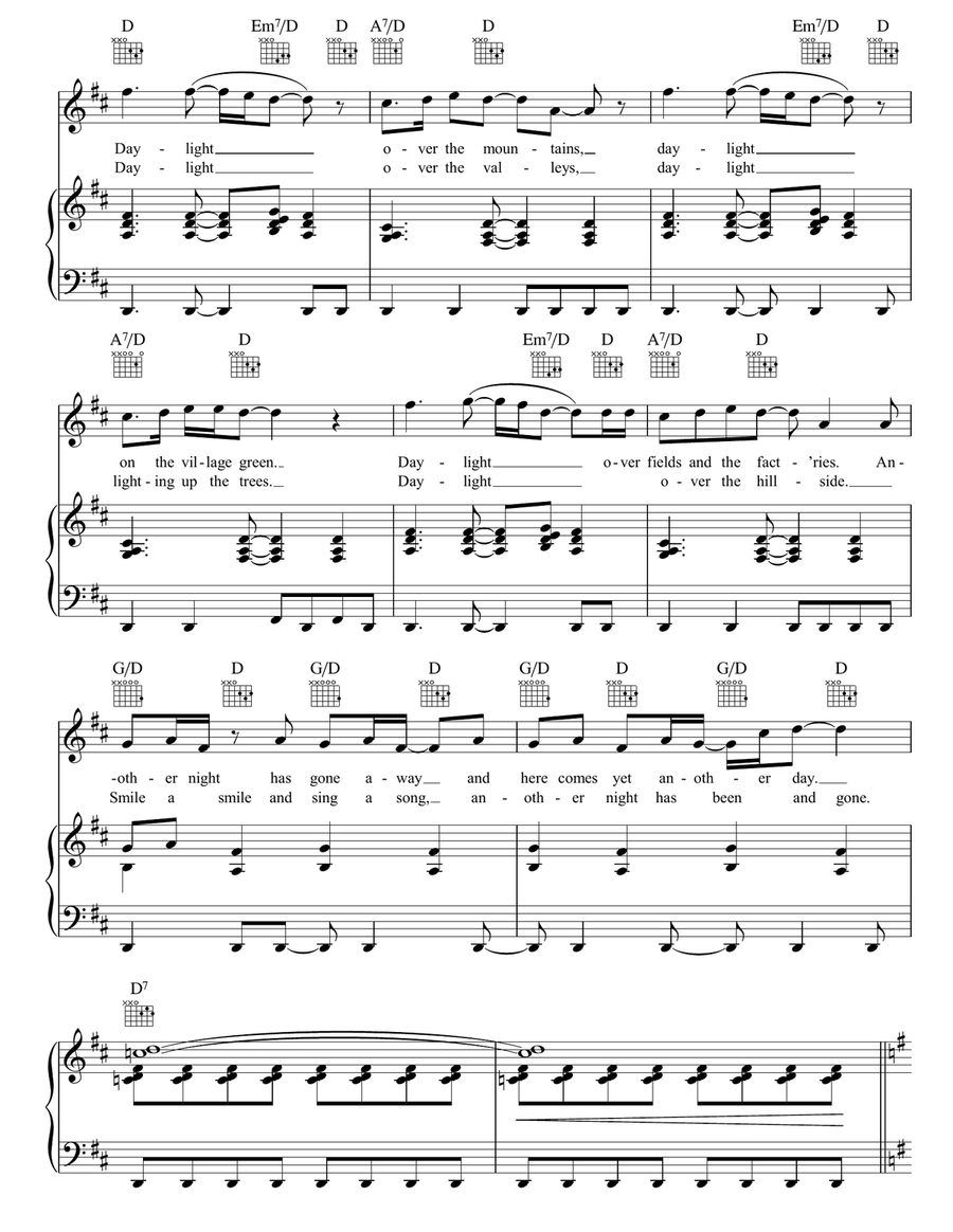 Daylight Daylight Piano, Vocal, Guitar scores gallery preview page 2