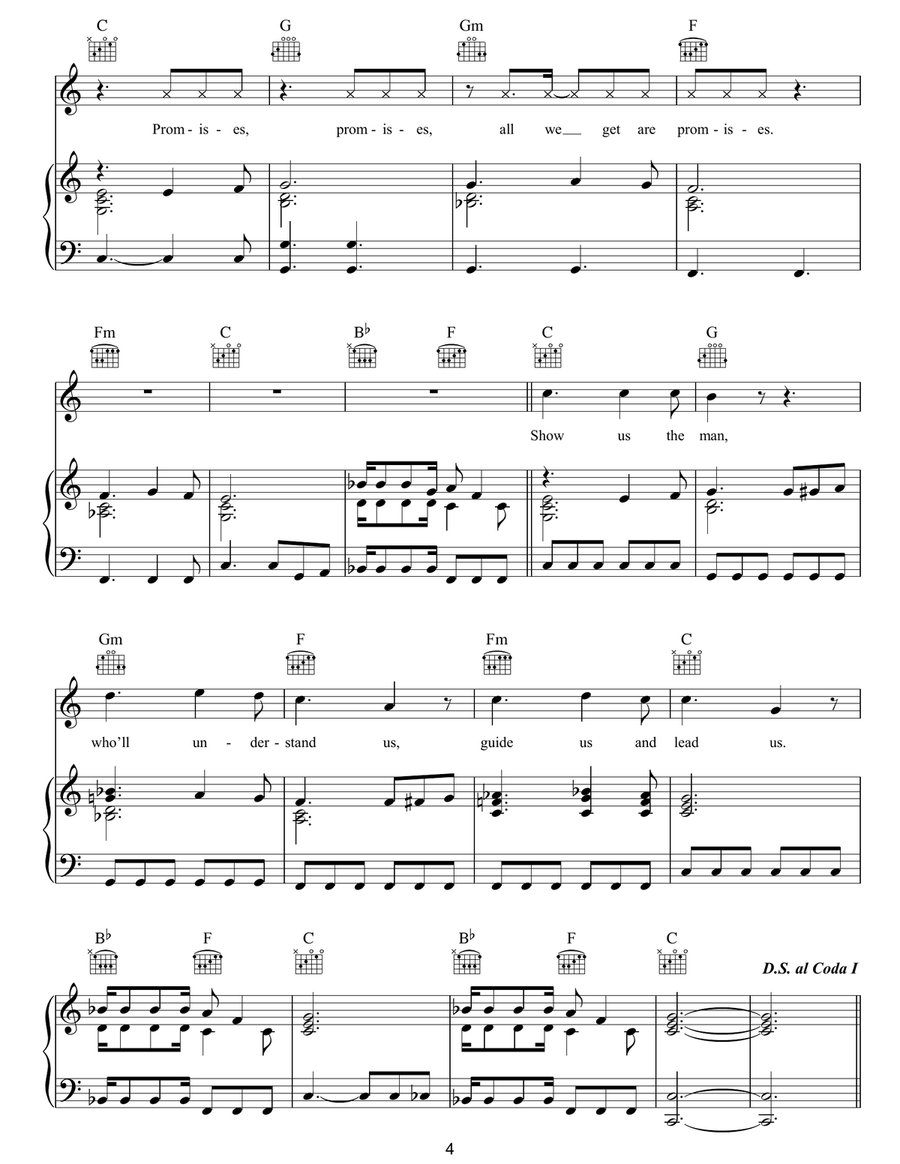 Money & Corruption / I Am Your Man Piano, Vocal, Guitar scores gallery preview page 4