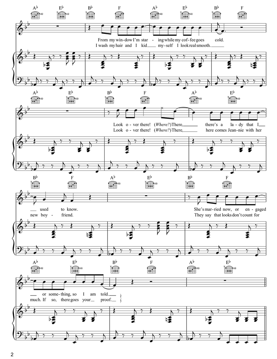Is She Really Going Out With Him? Piano, Vocal, Guitar scores gallery preview page 2