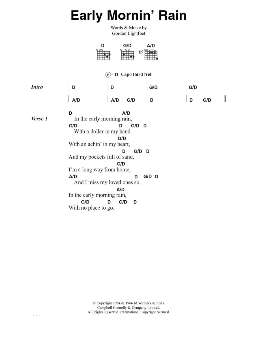 Early Mornin' Rain Acoustic Guitar scores gallery preview page 1