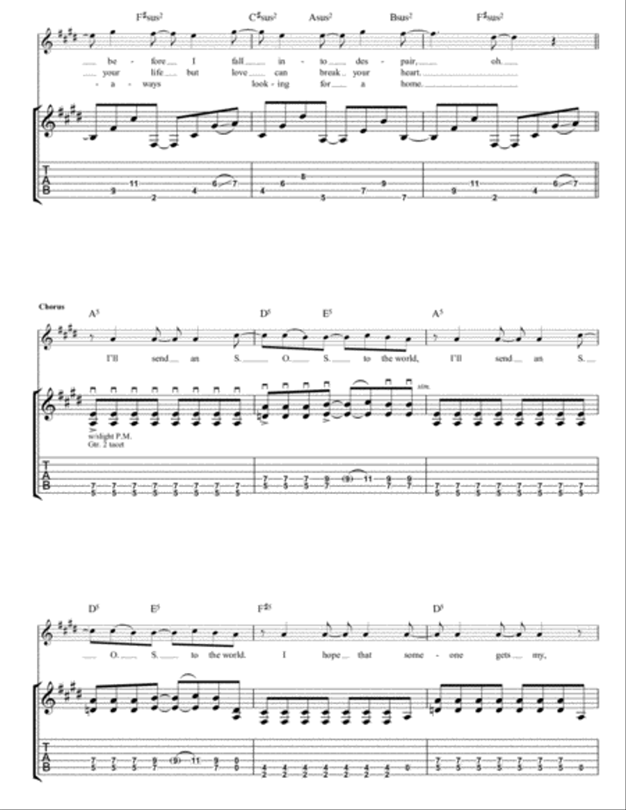 Message In A Bottle Electric Guitar scores gallery preview page 3