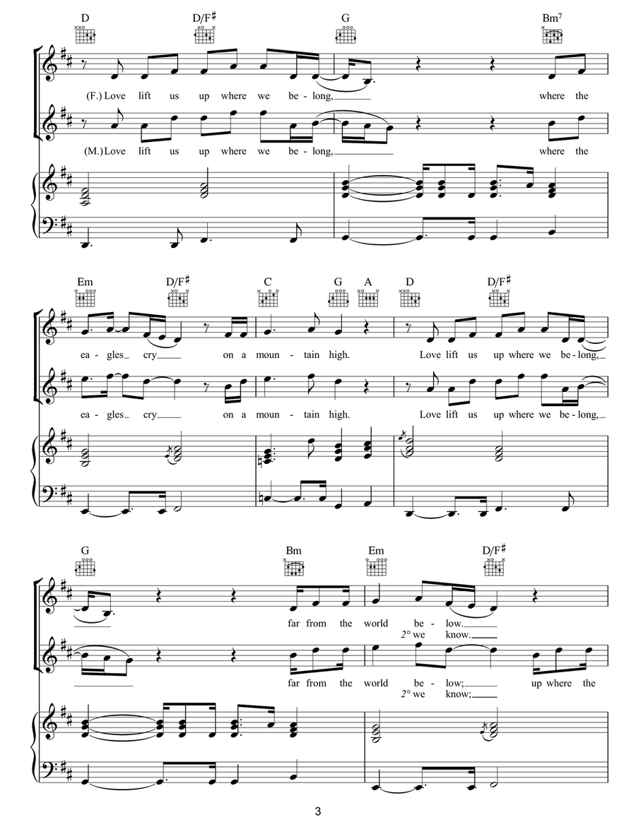 Up Where We Belong Up Where We Belong Piano, Vocal, Guitar scores gallery preview page 3