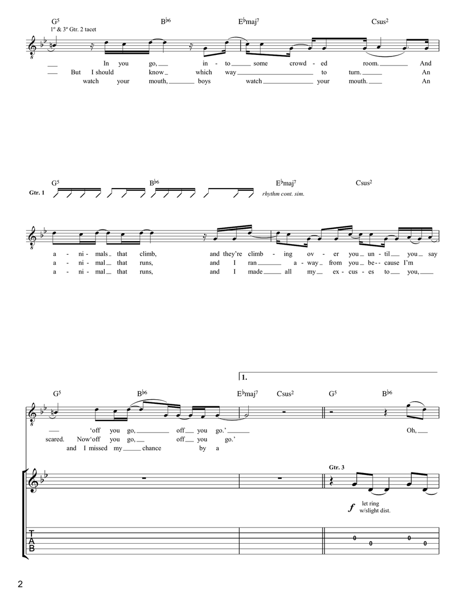 Animals Animals Acoustic Guitar scores gallery preview page 2