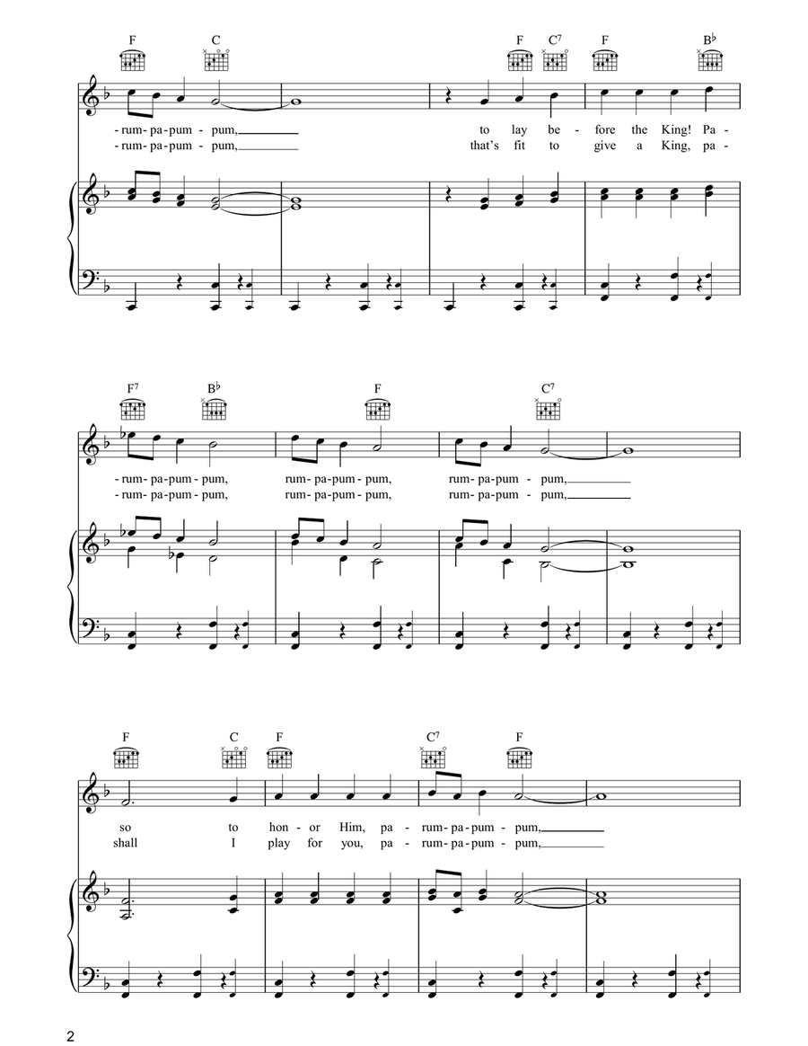 Carol Of The Drum (The Little Drummer Boy) Guitar scores gallery preview page 2