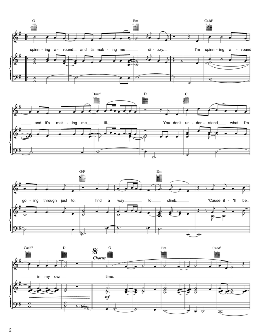 In My Own Time In My Own Time Piano, Vocal, Guitar scores gallery preview page 2