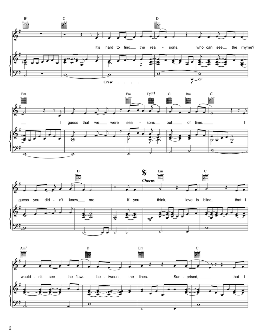 Not Me, Not I Not Me, Not I Piano, Vocal, Guitar scores gallery preview page 2