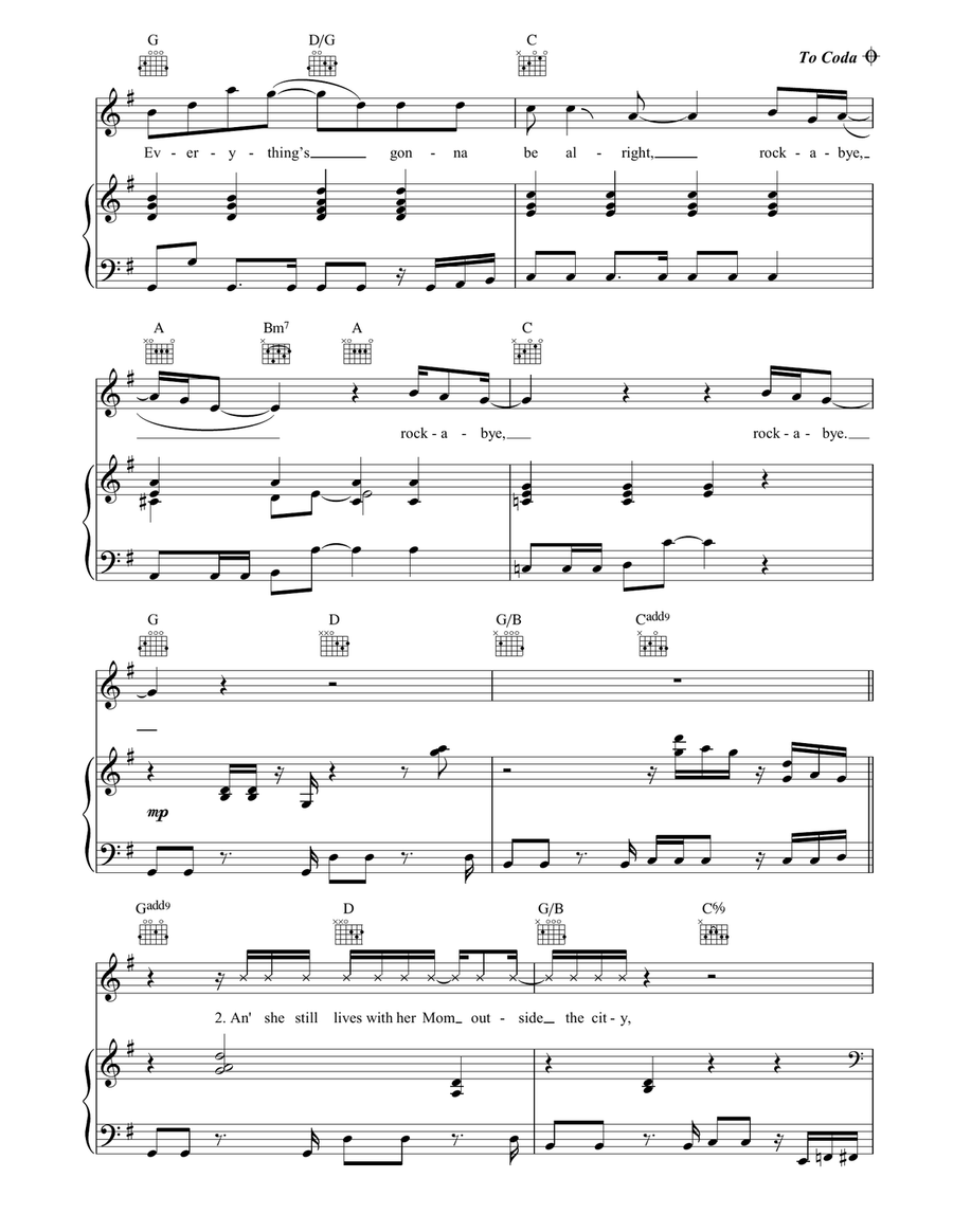 Lullaby Lullaby Piano, Vocal, Guitar scores gallery preview page 4