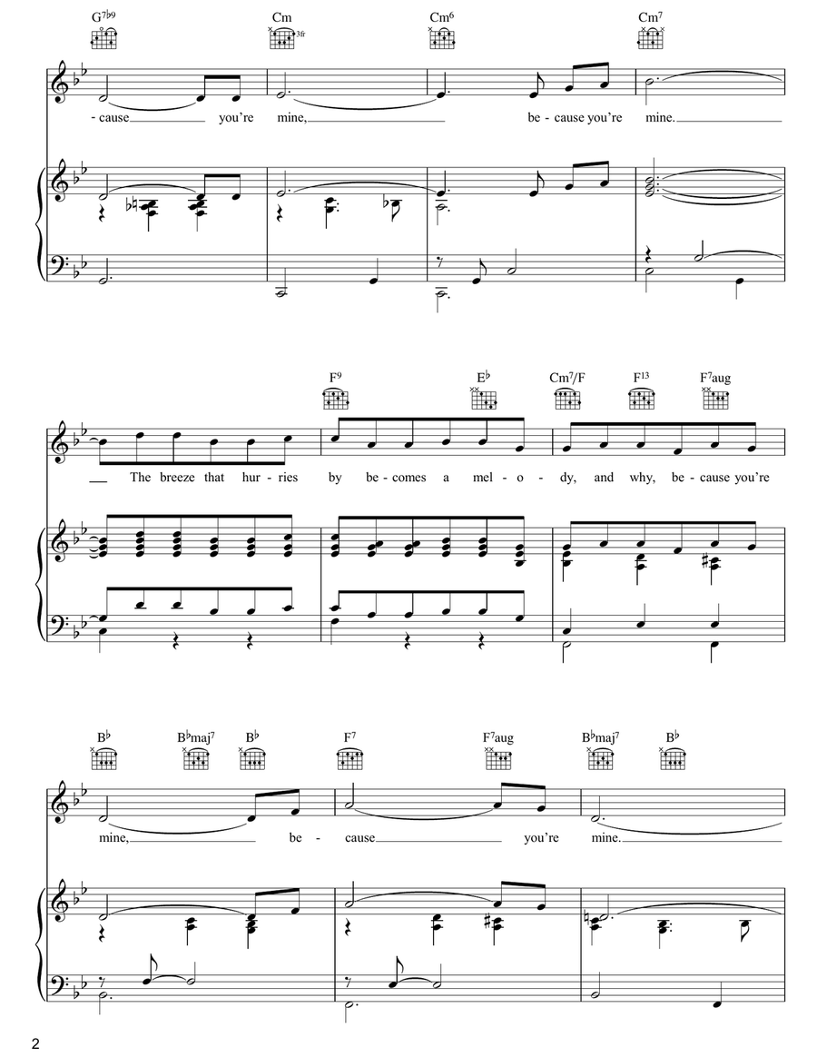 Because You're Mine Because You're Mine Piano, Vocal, Guitar scores gallery preview page 2