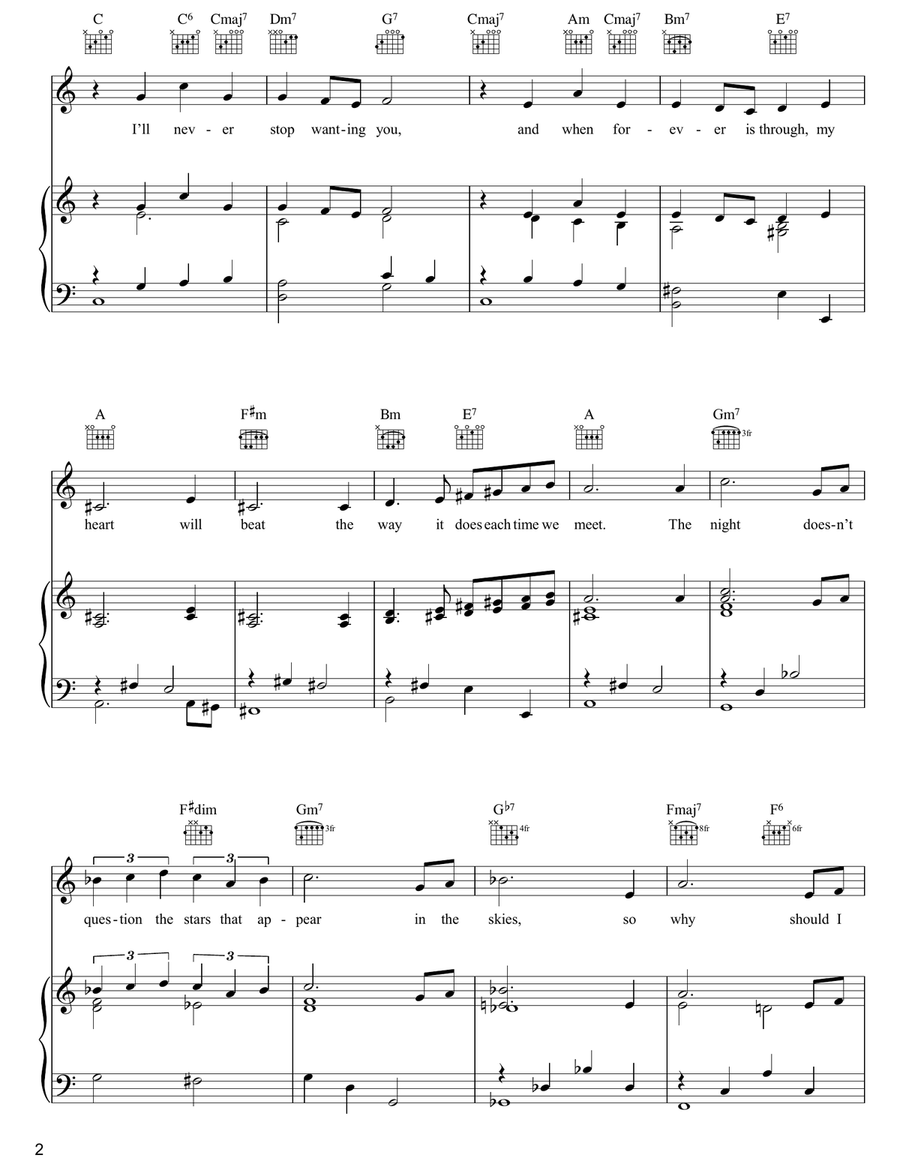 I'll Never Stop Loving You Piano, Vocal, Guitar scores gallery preview page 2