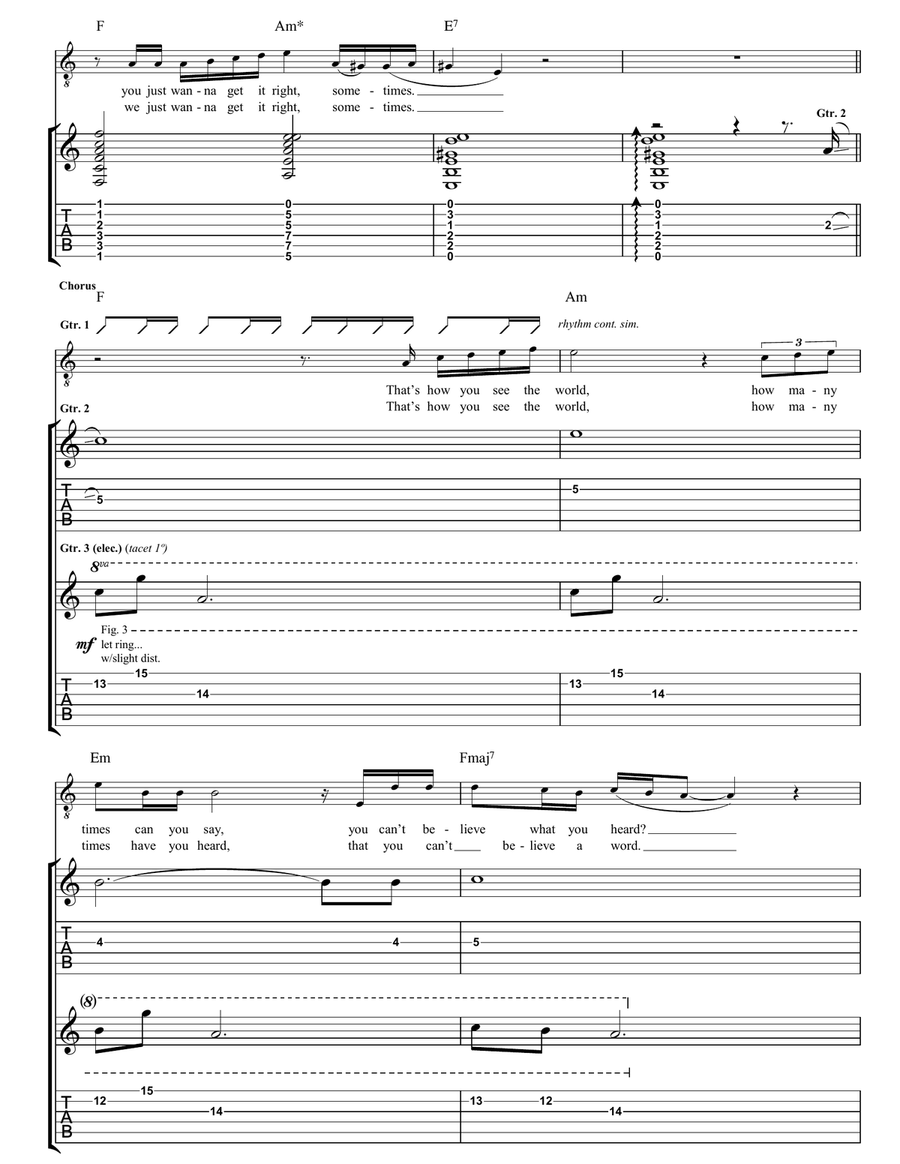 How You See The World Acoustic Guitar scores gallery preview page 3