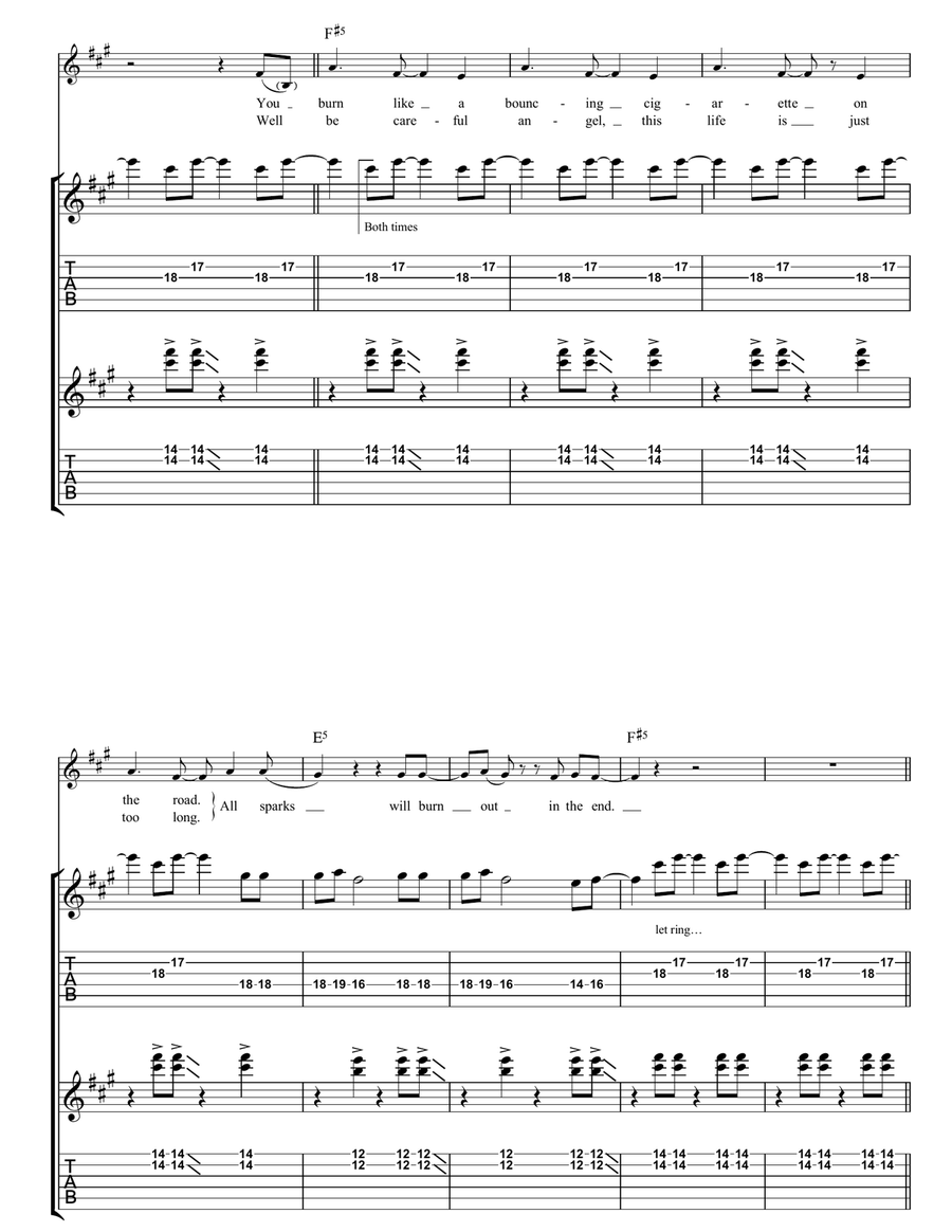All Sparks All Sparks Guitar Tablature scores gallery preview page 3