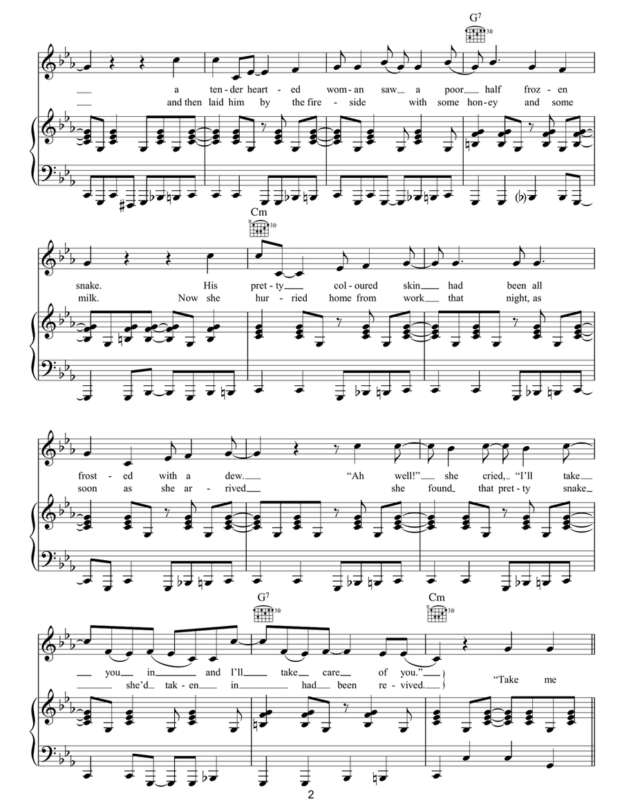 The Snake The Snake Piano, Vocal, Guitar scores gallery preview page 2