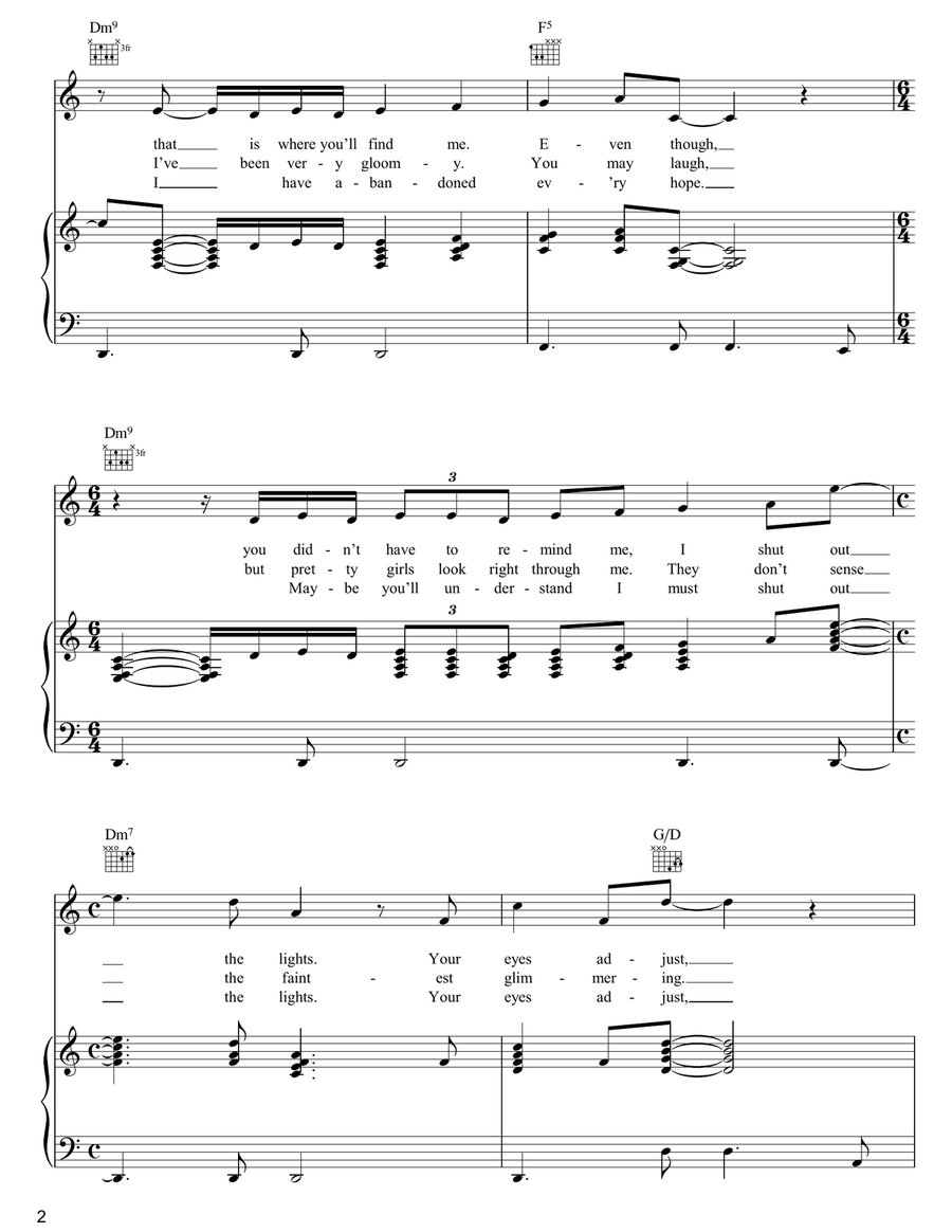 In The Darkest Place In The Darkest Place Piano, Vocal, Guitar scores gallery preview page 2