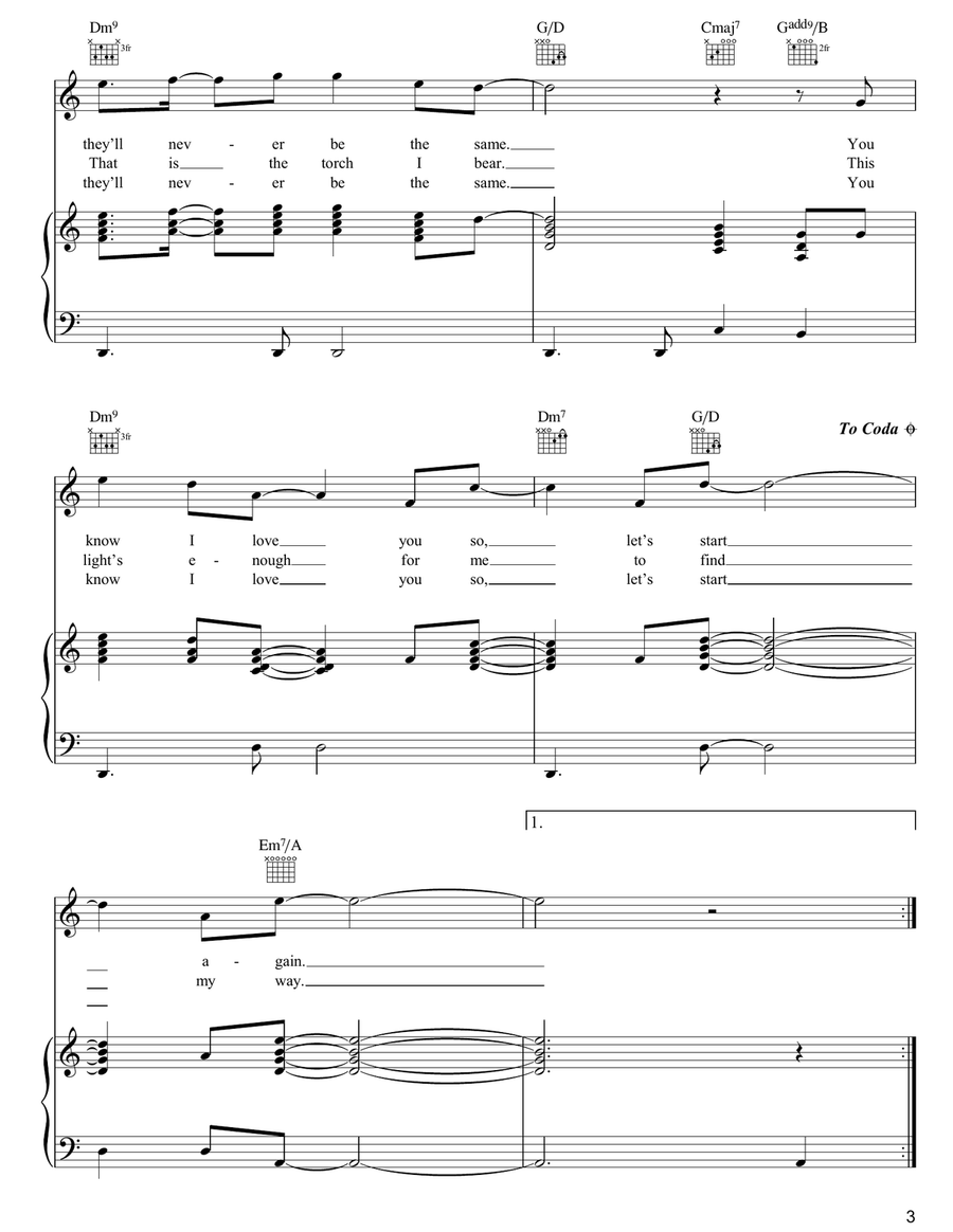 In The Darkest Place In The Darkest Place Piano, Vocal, Guitar scores gallery preview page 3