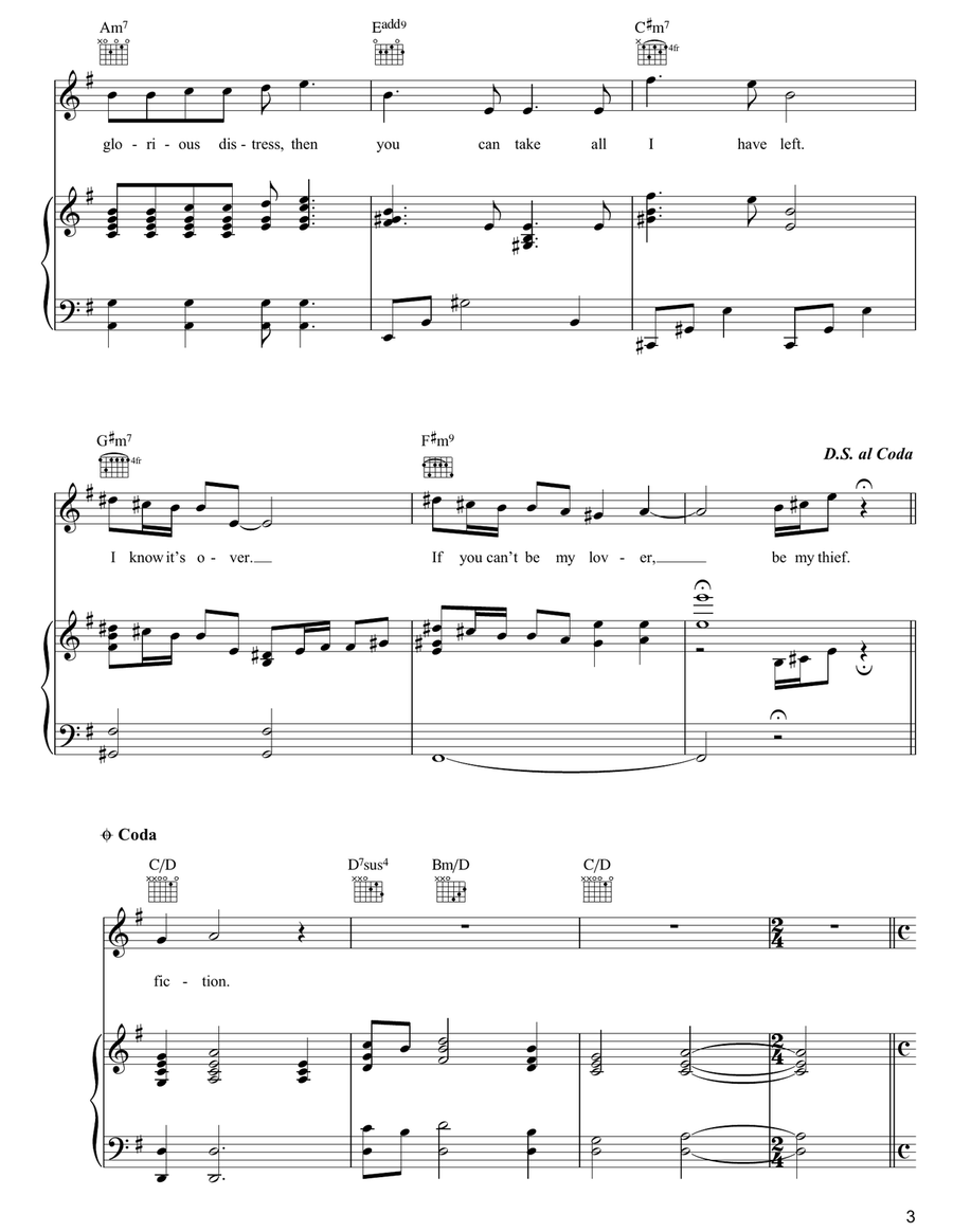 My Thief My Thief Piano, Vocal, Guitar scores gallery preview page 3