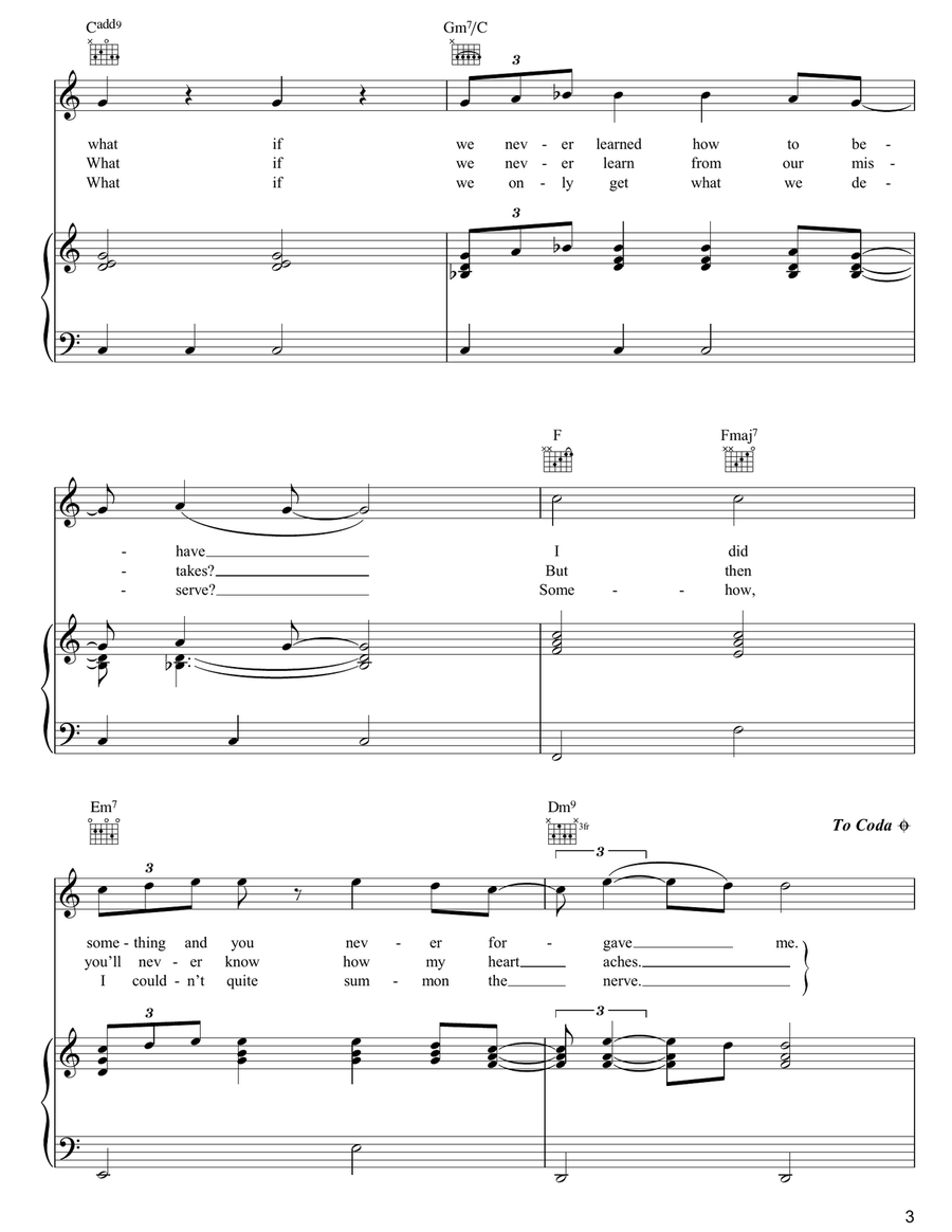 Tears At The Birthday Party Piano, Vocal, Guitar scores gallery preview page 3