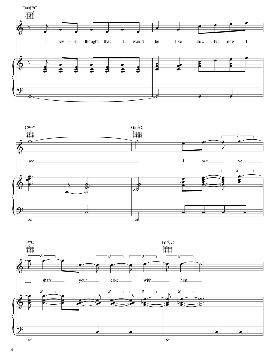 Tears At The Birthday Party Piano, Vocal, Guitar scores gallery preview page 4