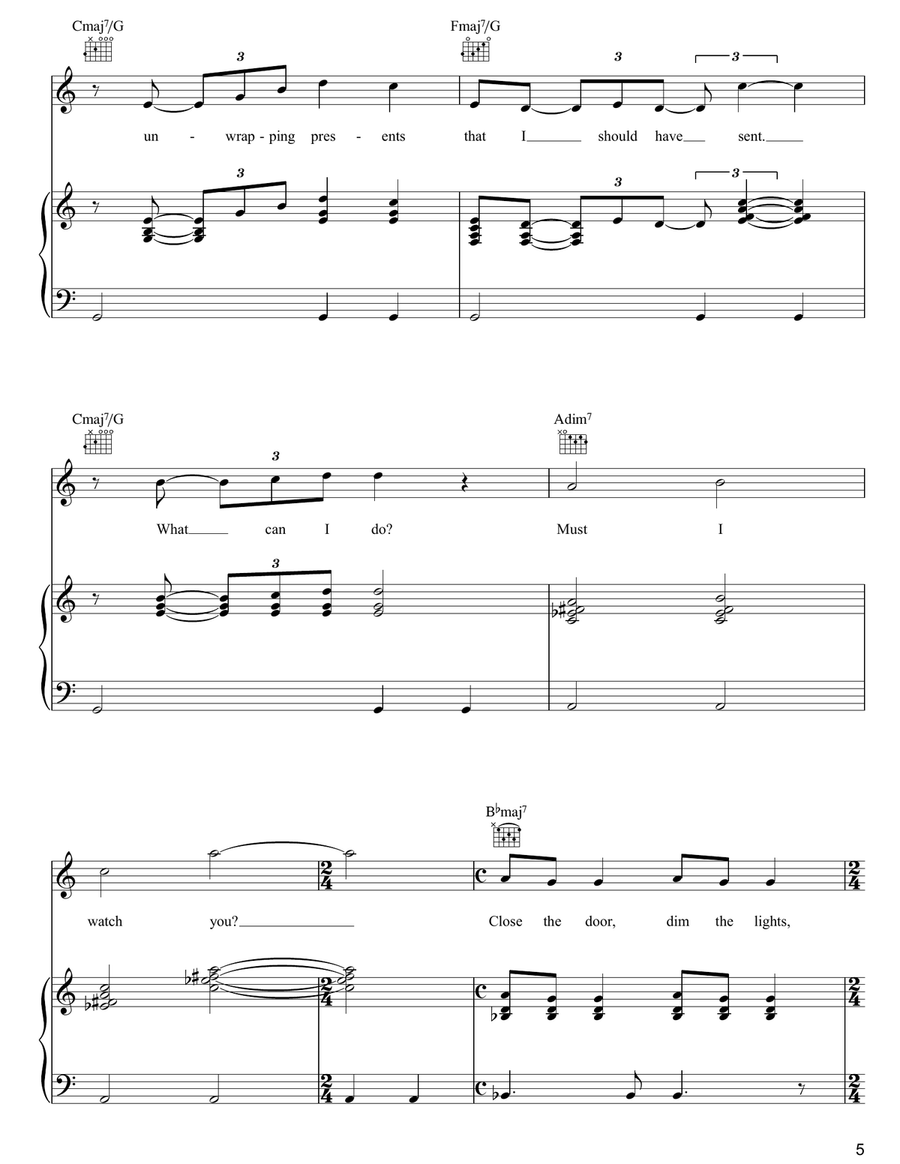 Tears At The Birthday Party Piano, Vocal, Guitar scores gallery preview page 5