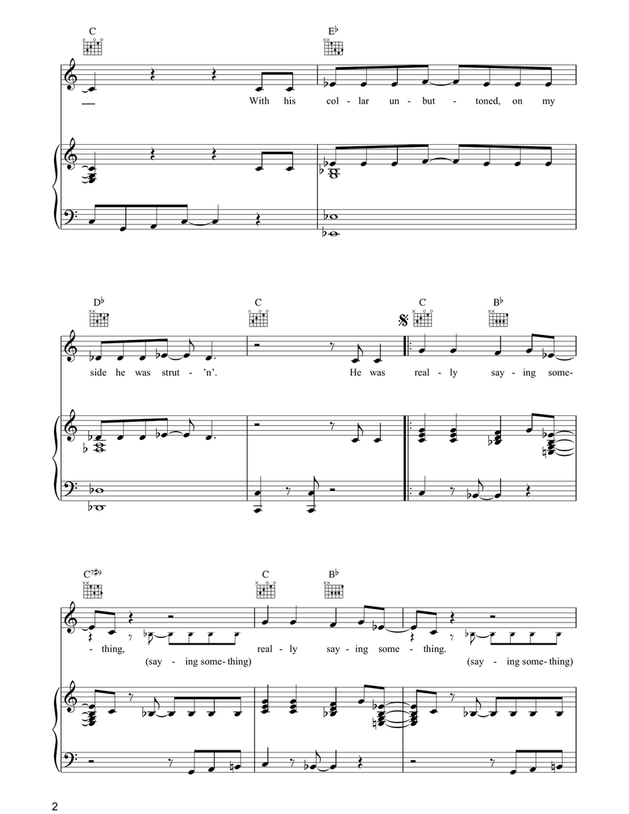 He Was Really Saying Somethin' Piano, Vocal, Guitar scores gallery preview page 2