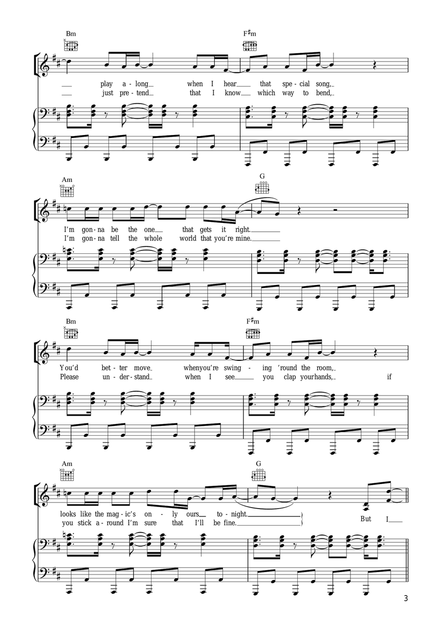 I Don't Feel Like Dancin' Piano, Vocal, Guitar scores gallery preview page 3