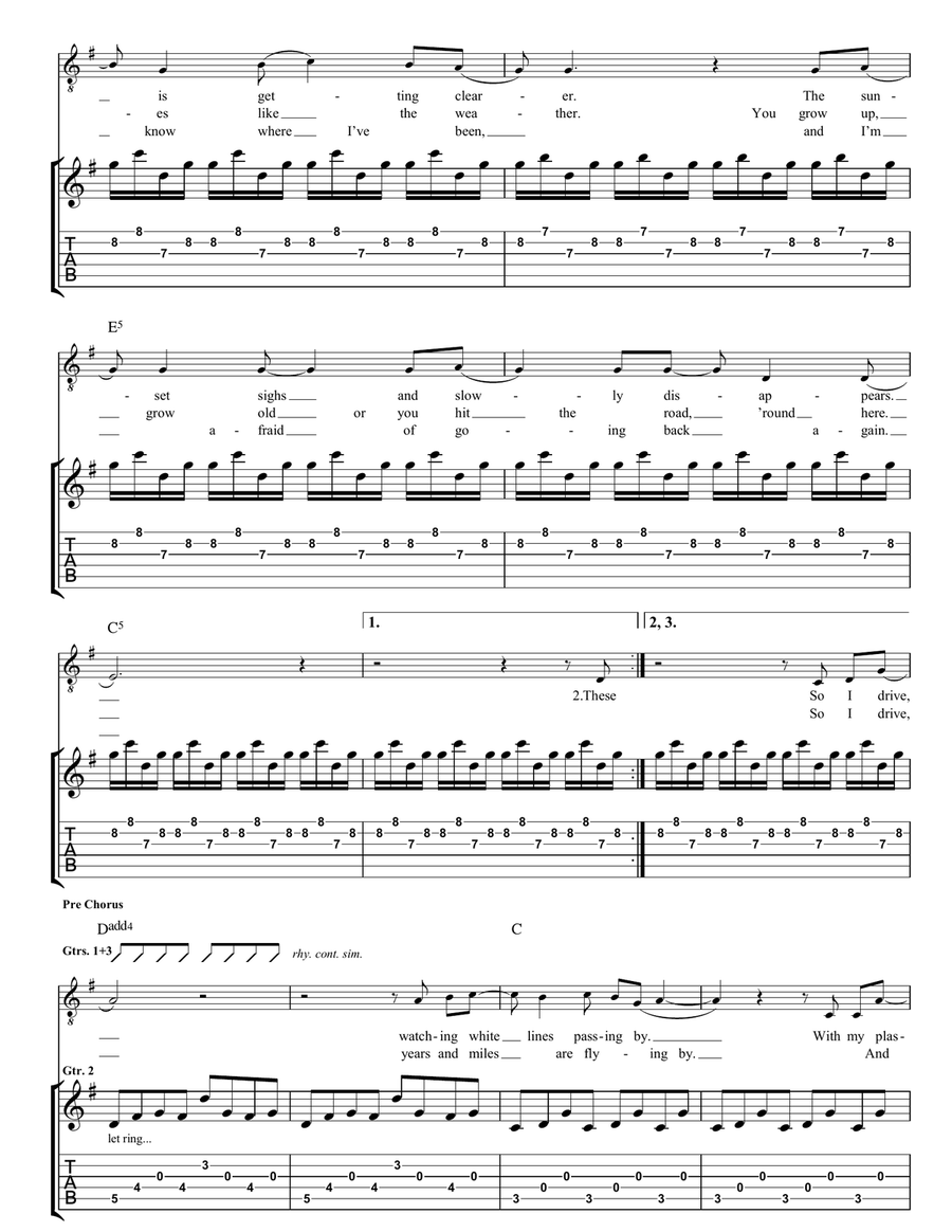 Lost Highway Lost Highway Guitar Tablature scores gallery preview page 2
