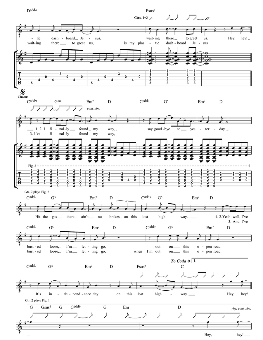 Lost Highway Lost Highway Guitar Tablature scores gallery preview page 3
