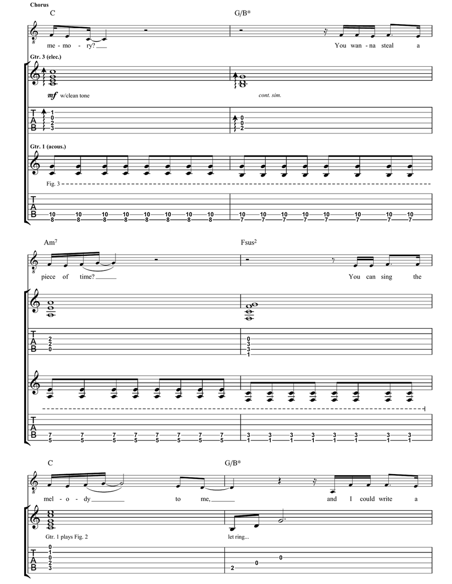 (You Want To) Make A Memory Guitar Tablature scores gallery preview page 4