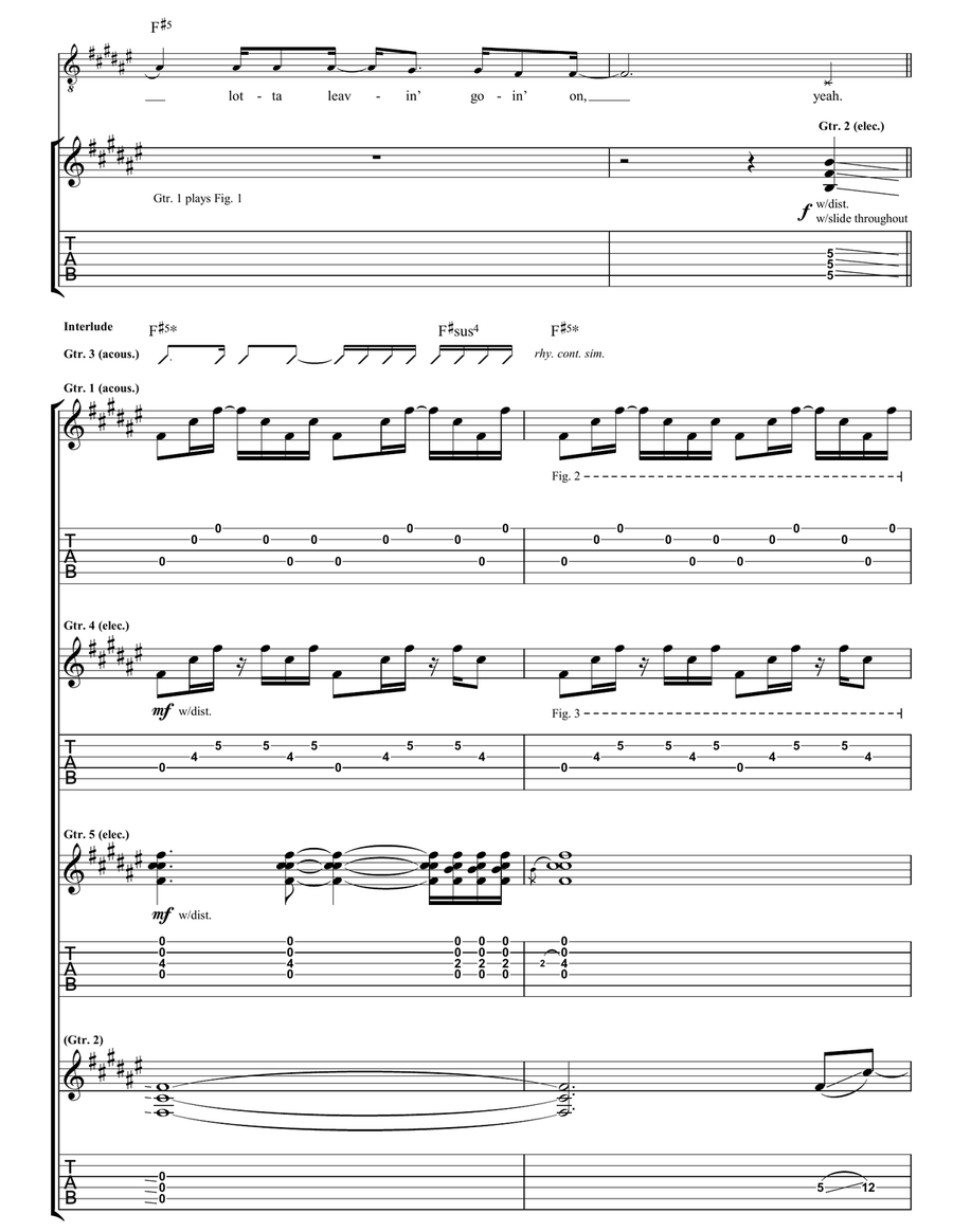 Whole Lot Of Leavin' Whole Lot Of Leavin' Guitar Tablature scores gallery preview page 2