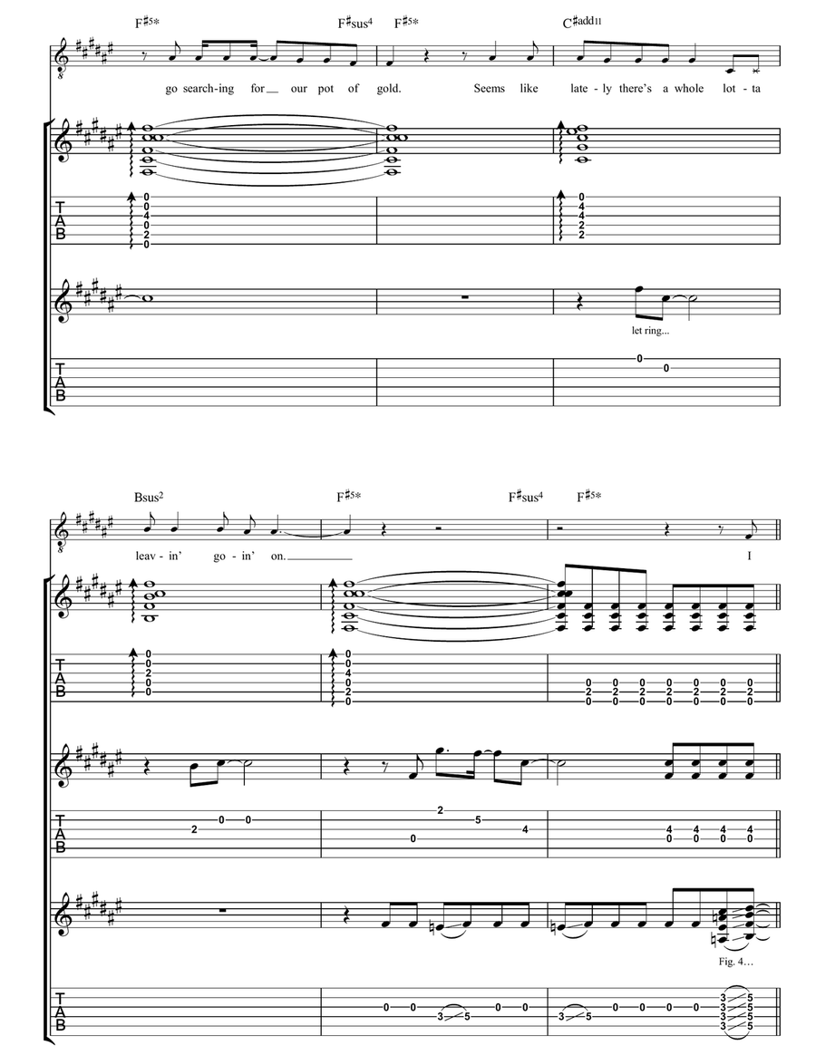 Whole Lot Of Leavin' Whole Lot Of Leavin' Guitar Tablature scores gallery preview page 4