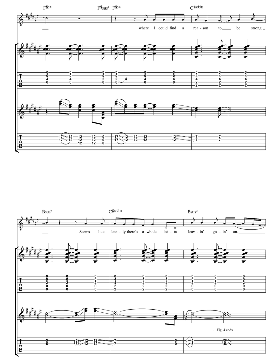 Whole Lot Of Leavin' Whole Lot Of Leavin' Guitar Tablature scores gallery preview page 6