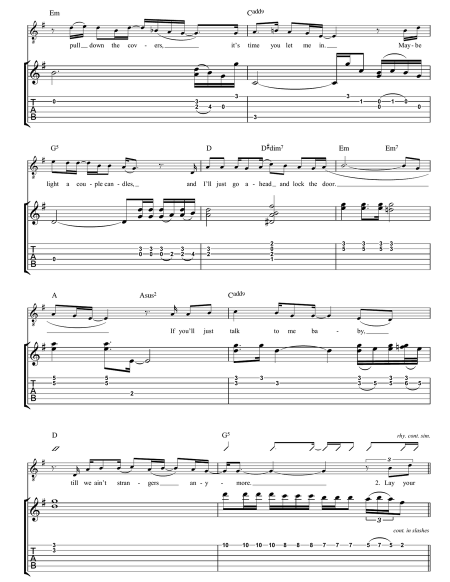 Till We Ain't Strangers Anymore Guitar Tablature scores gallery preview page 2